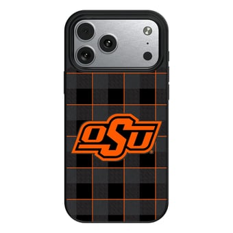 Keyscaper Oklahoma State Cowboys Plaid Magnetic Bump iPhone Case