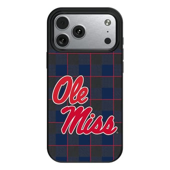 Keyscaper Ole Miss Rebels Plaid Magnetic Bump iPhone Case