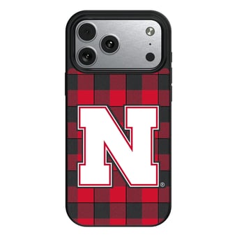 Keyscaper Nebraska Huskers Plaid Magnetic Bump iPhone Case