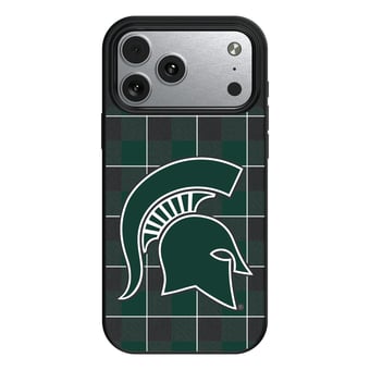 Keyscaper Michigan State Spartans Plaid Magnetic Bump iPhone Case