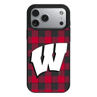 Keyscaper Wisconsin Badgers Plaid Magnetic Bump iPhone Case