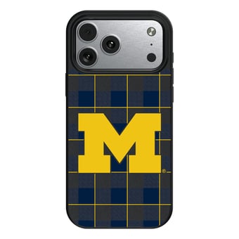 Keyscaper Michigan Wolverines Plaid Magnetic Bump iPhone Case