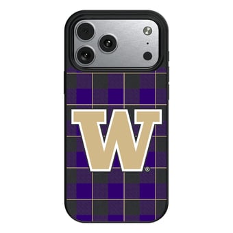 Keyscaper Washington Huskies Plaid Magnetic Bump iPhone Case