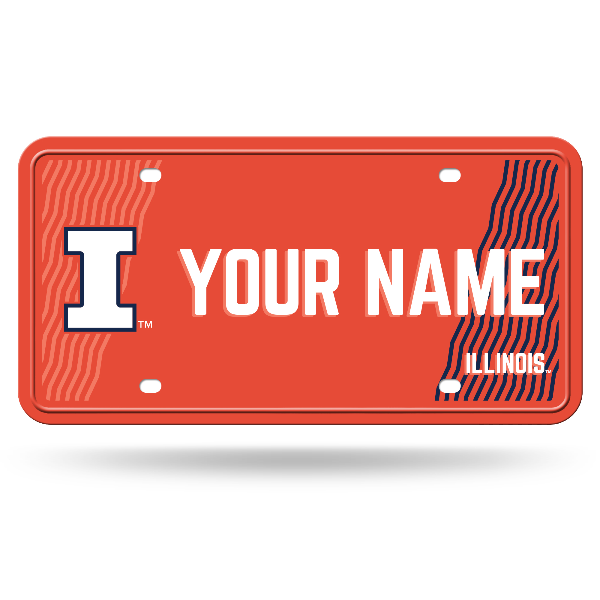 Illinois Fighting Illini 6" x 12" Personalized License Plate