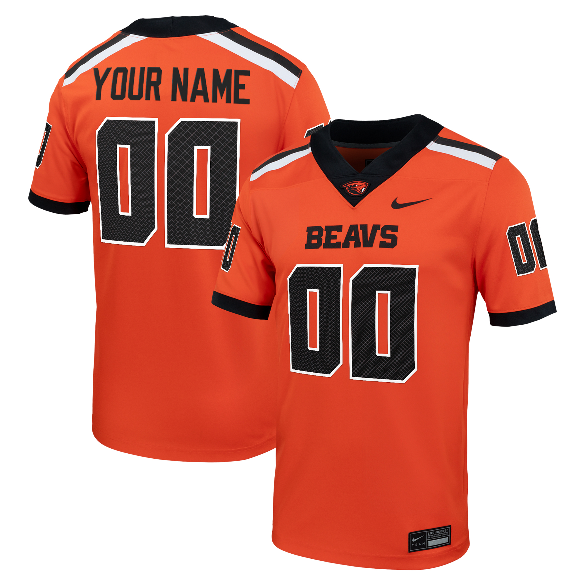 Men's Nike Orange Oregon State Beavers Custom Football Game Jersey