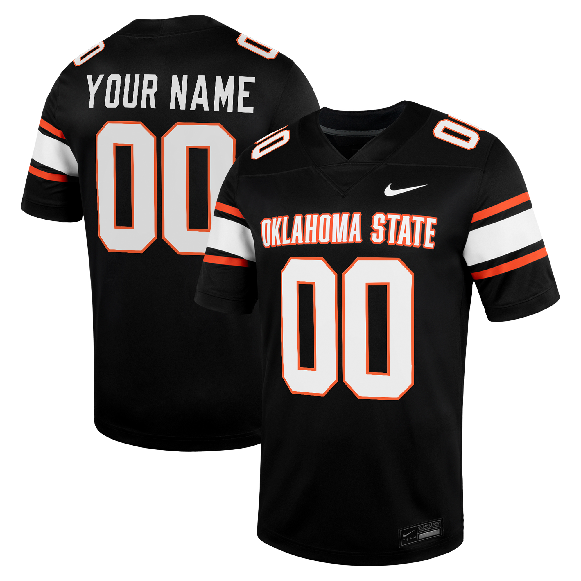 Men's Nike Black Oklahoma State Cowboys Custom Football Game Jersey