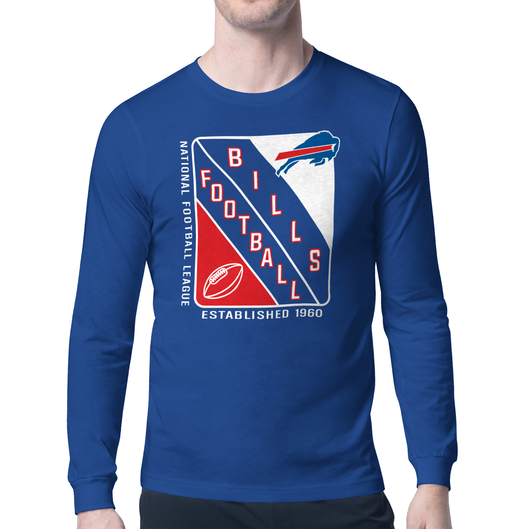 Men's Starter Royal Buffalo Bills Shield Logo Long Sleeve T-Shirt