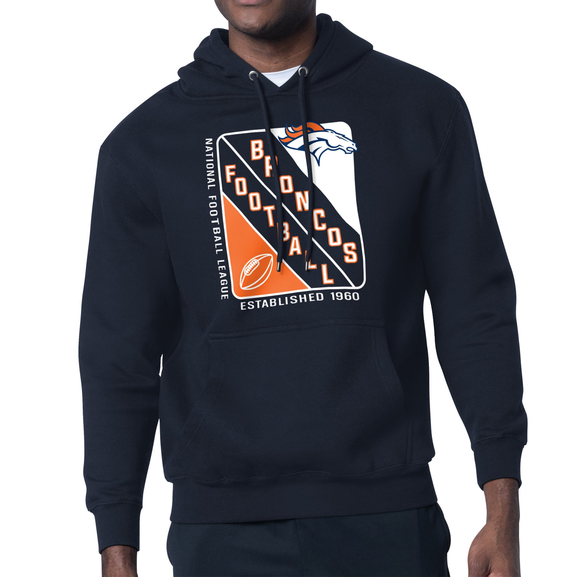 Men’s Starter Navy Denver Broncos Shield Logo Pullover Hoodie Men’s Starter Navy Denver Broncos Shield Logo Pullover Hoodie