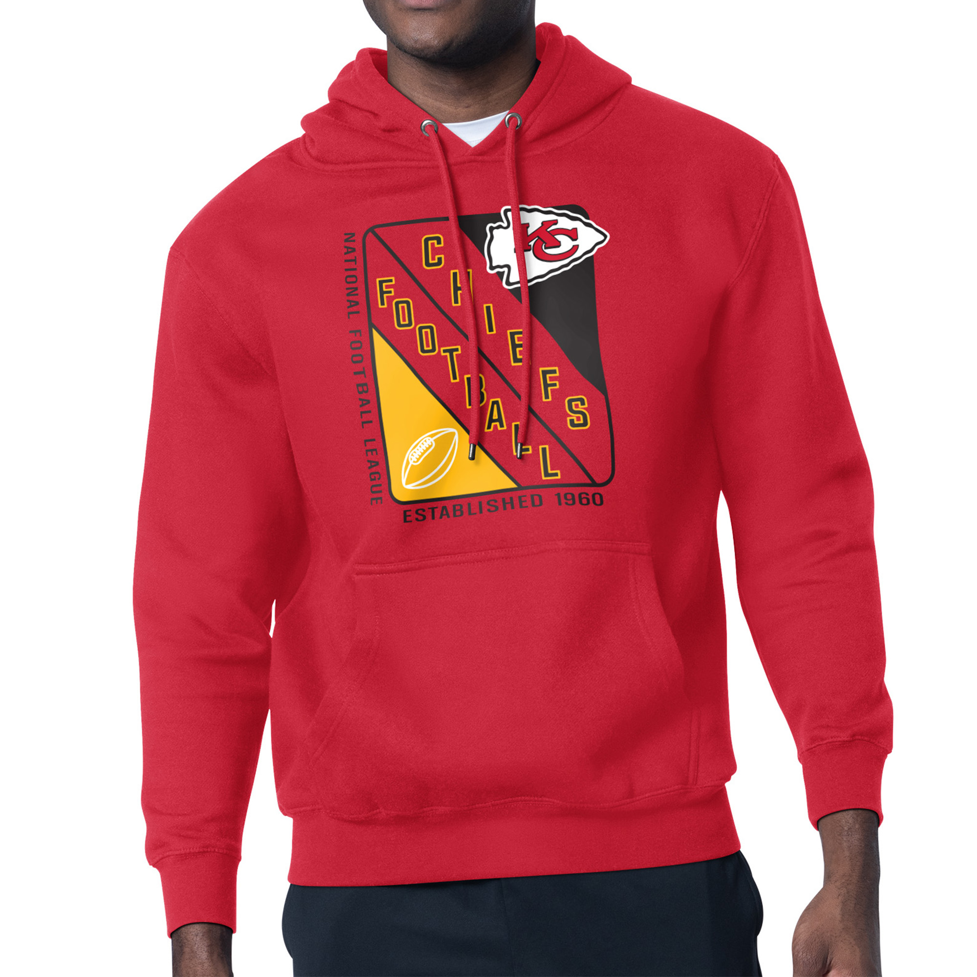Men's Starter Red Kansas City Chiefs Shield Logo Pullover Hoodie