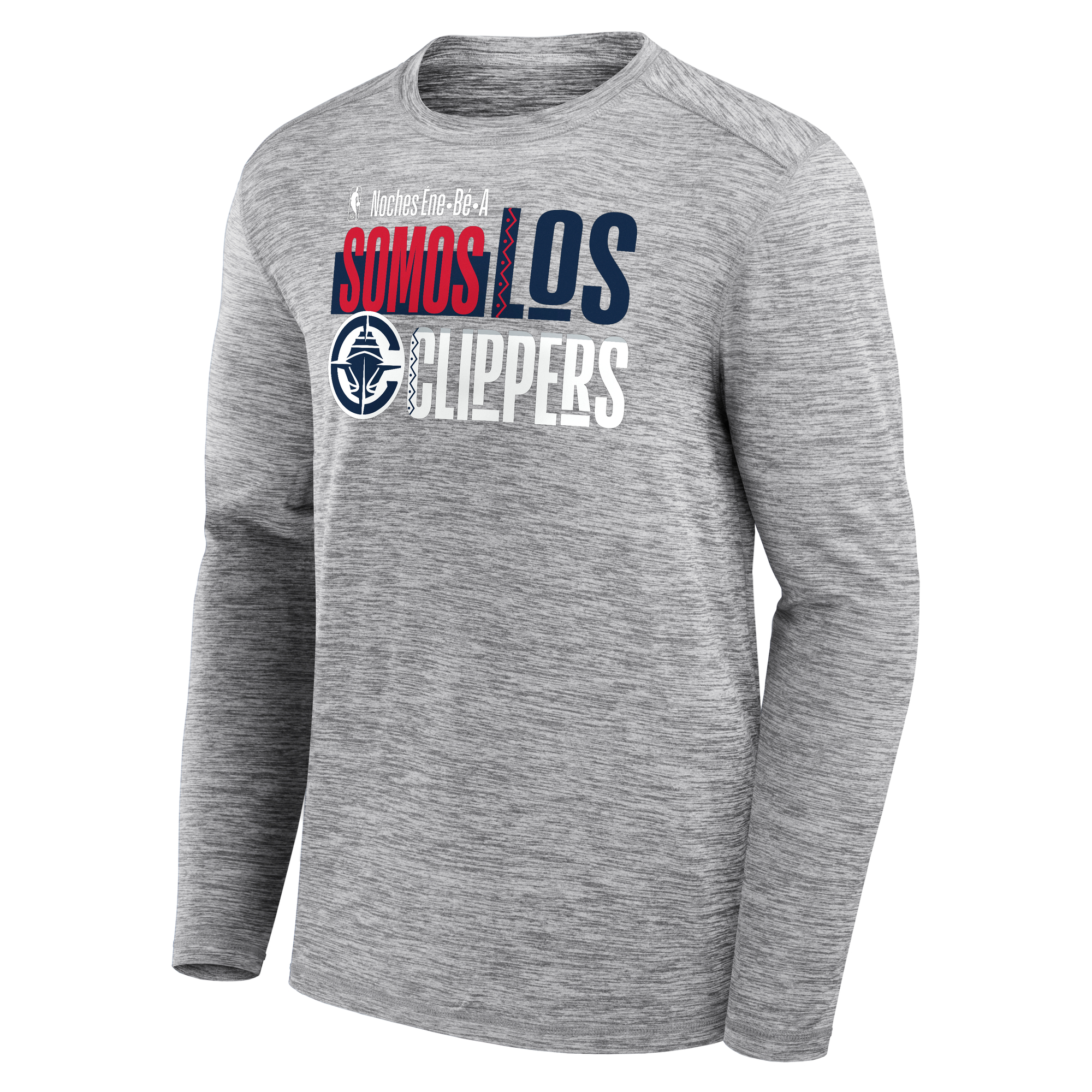 Men's Fanatics  Heather Gray LA Clippers Noches Long Sleeve T-Shirt