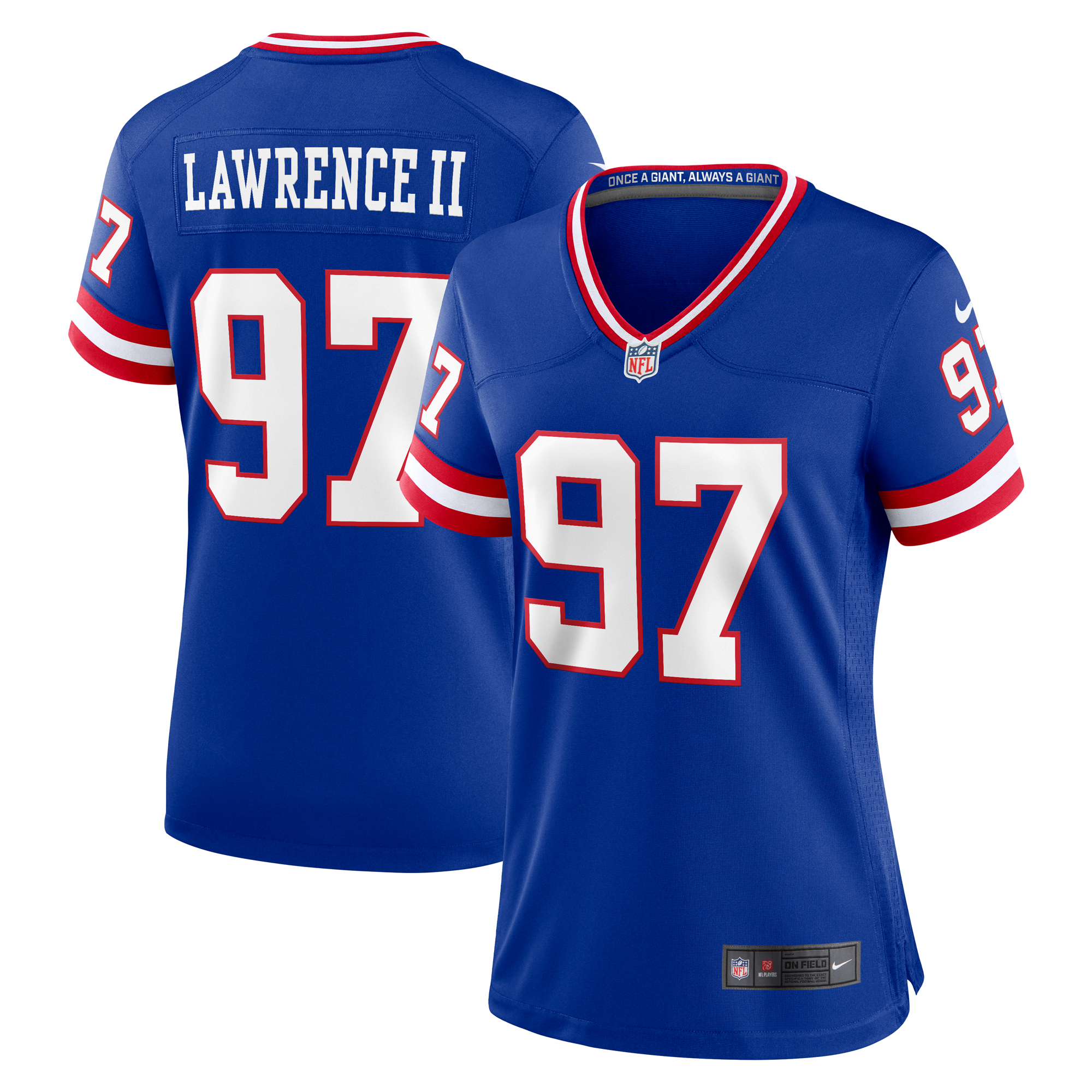 New York Giants Nike Alternate Game Jersey - Royal - Dexter Lawrence II - Womens