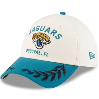 Men's New Era  Cream/Teal Jacksonville Jaguars 2025 NFL Draft 39THIRTY Flex Hat