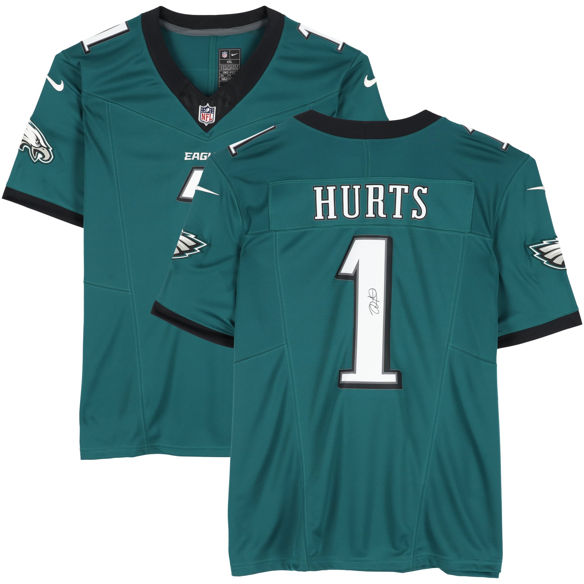 Jalen Hurts Philadelphia Eagles Autographed Midnight Green Nike Limited Jersey