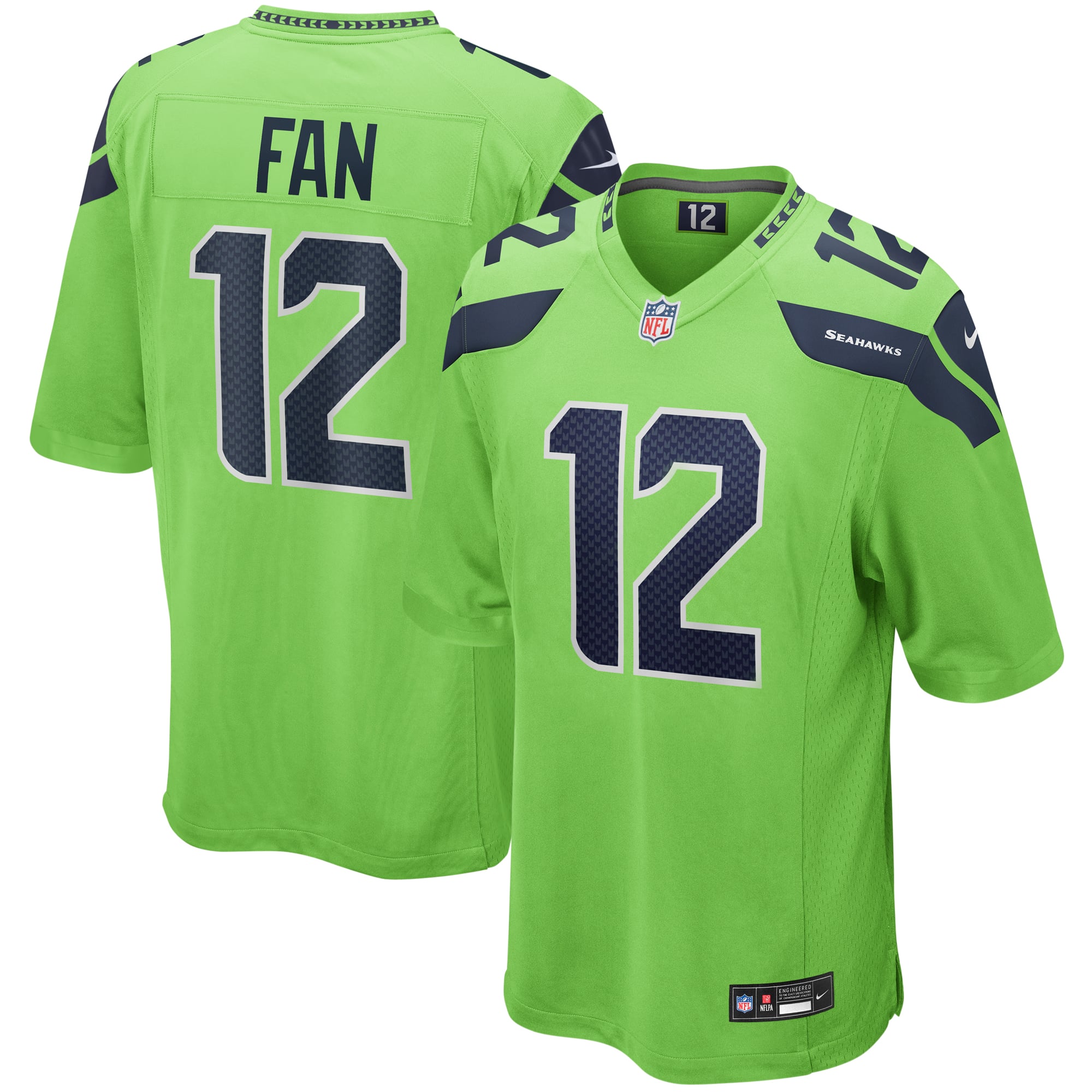 Camiseta Nike Game Secundario de la 3ª equipación del Seattle Seahawks - Verde neón - 12th Fan - Hombre