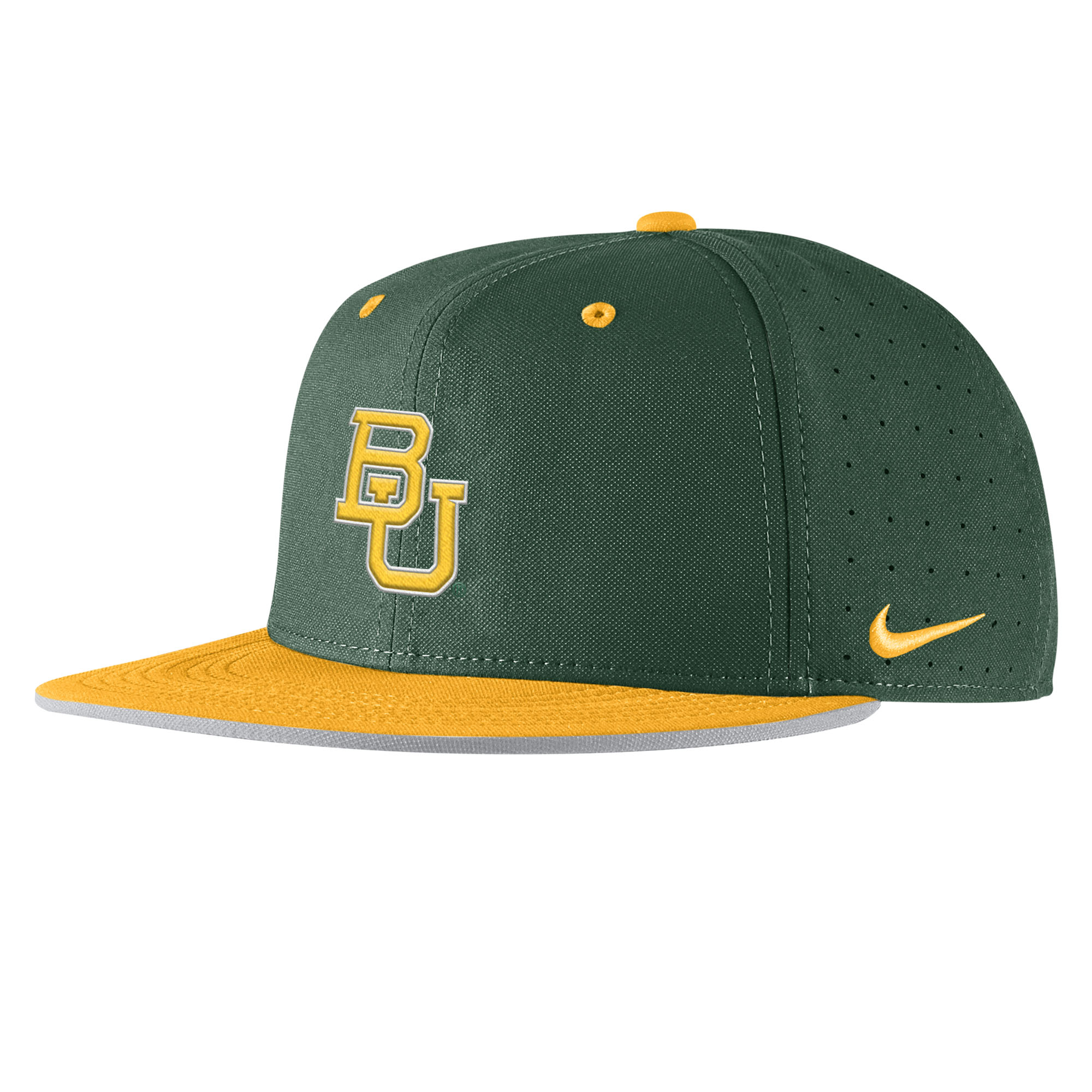 Men's Nike Green Baylor Bears 2025 On-Field True Performance Baseball Fitted Hat