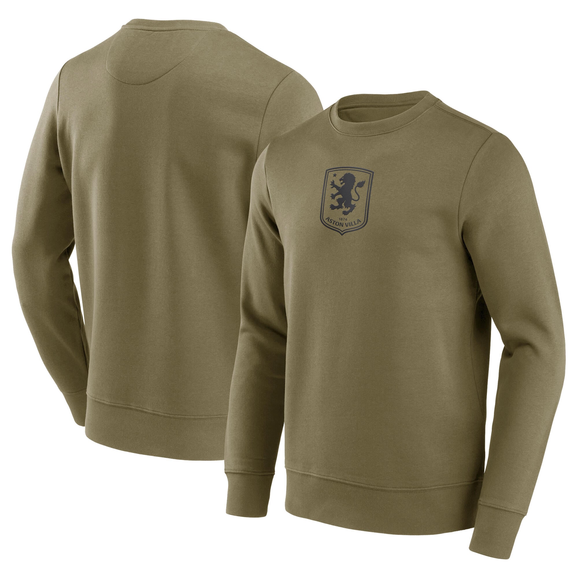 Sweat-shirt ras du cou avec logo Mono Aston Villa - Kaki - Homme