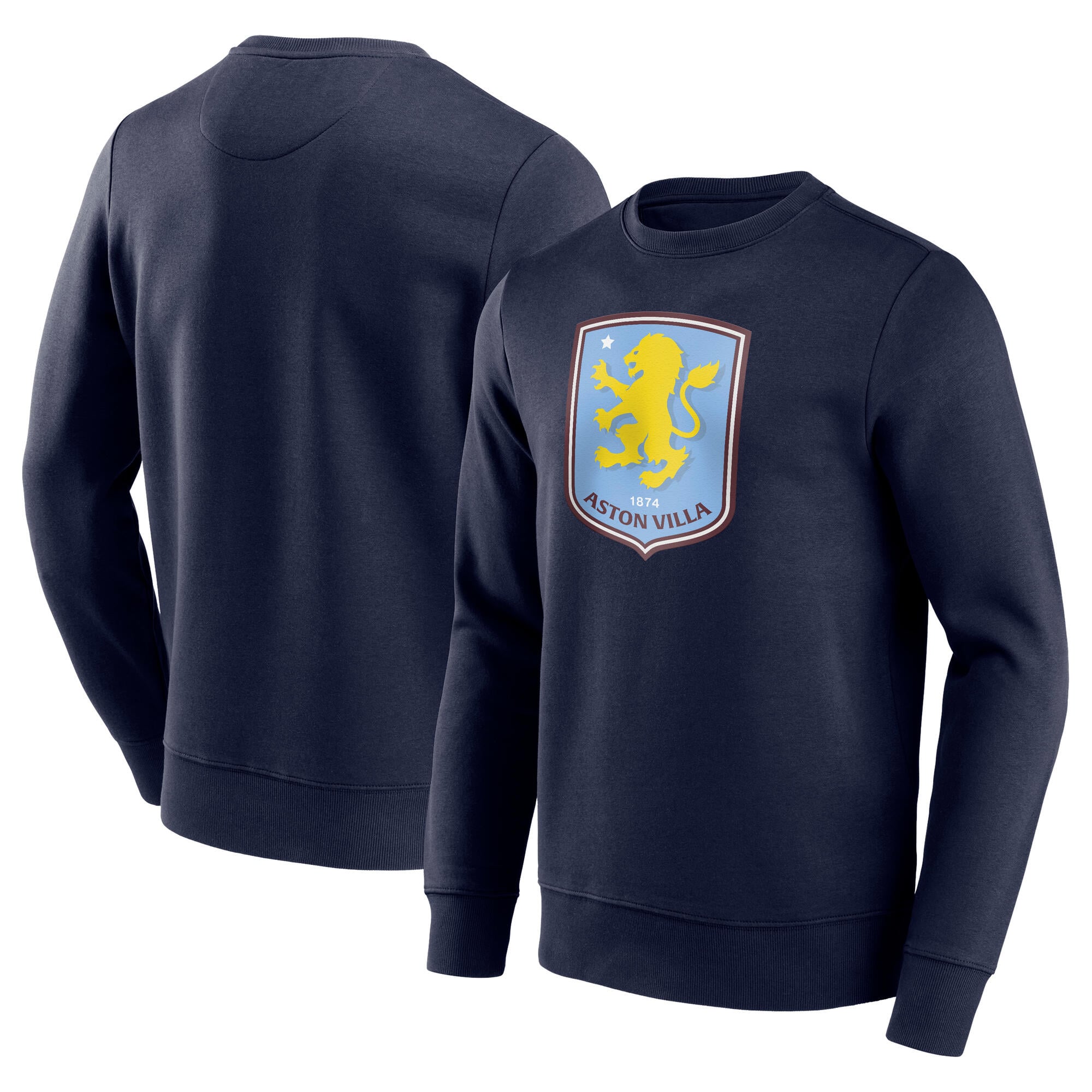 Sweat-shirt ras du cou avec logo Primary Aston Villa - Bleu marine - Homme