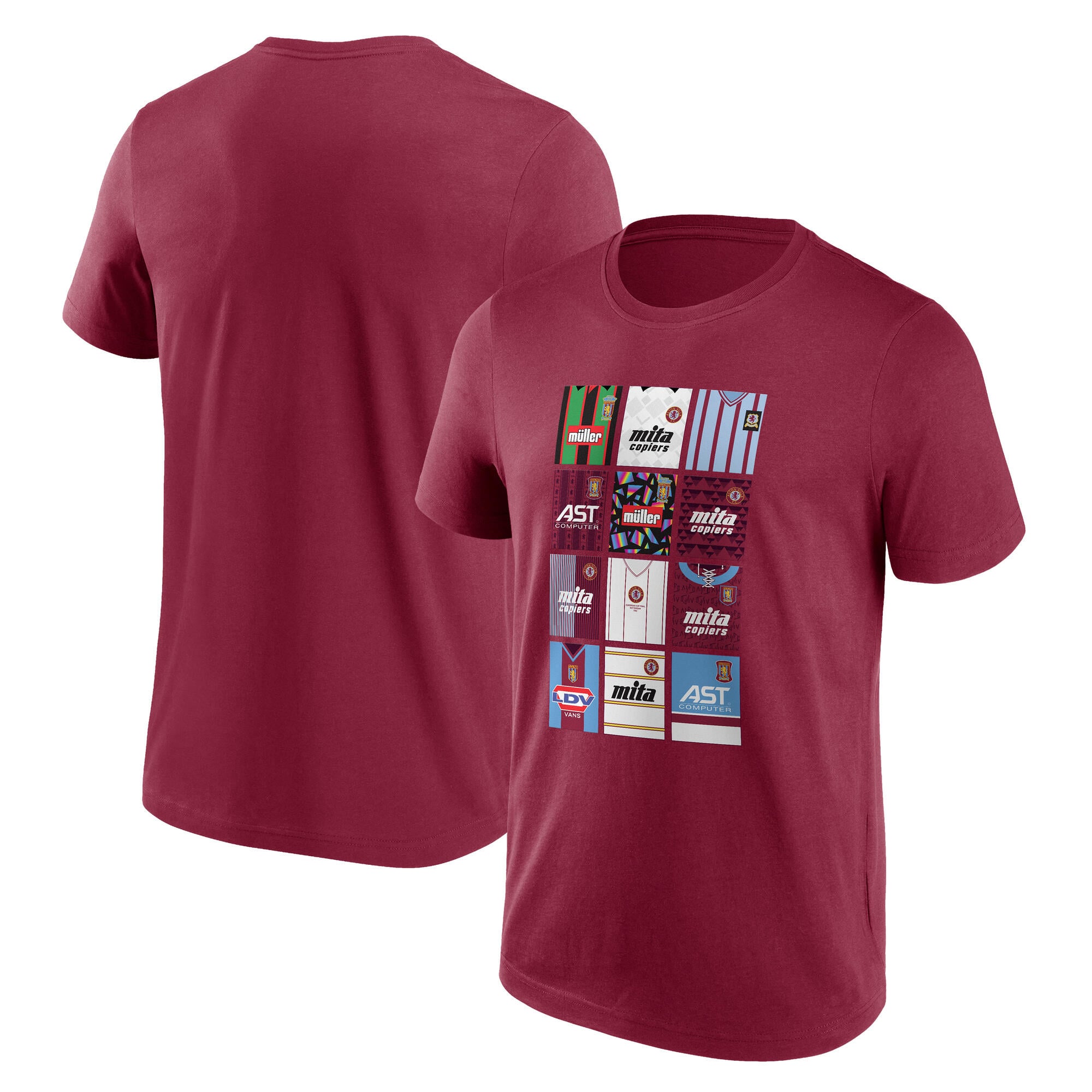 Camiseta gráfica con historia de las camisas de Aston Villa True Classics - Claret - Hombre
