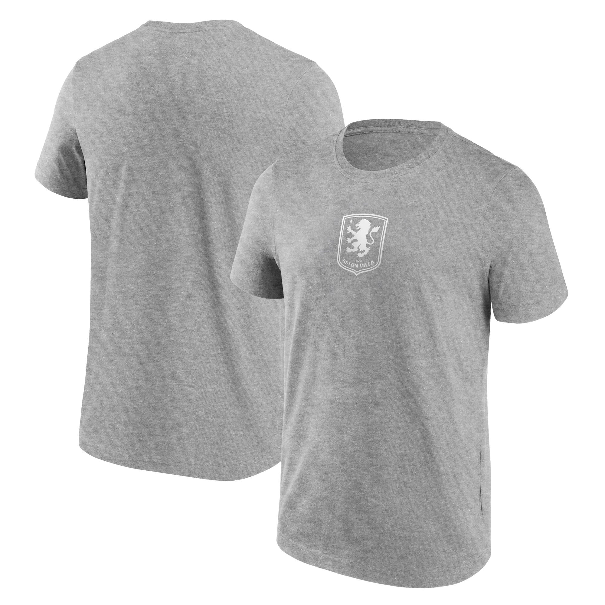 Aston Villa Mono Logo Graphic T-Shirt - Sports Grey - Mens