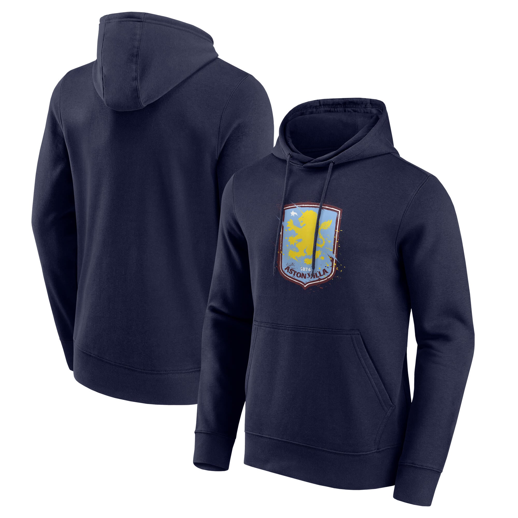 Sweat à capuche à logo graphique Splatter Aston Villa - Bleu marine - Homme