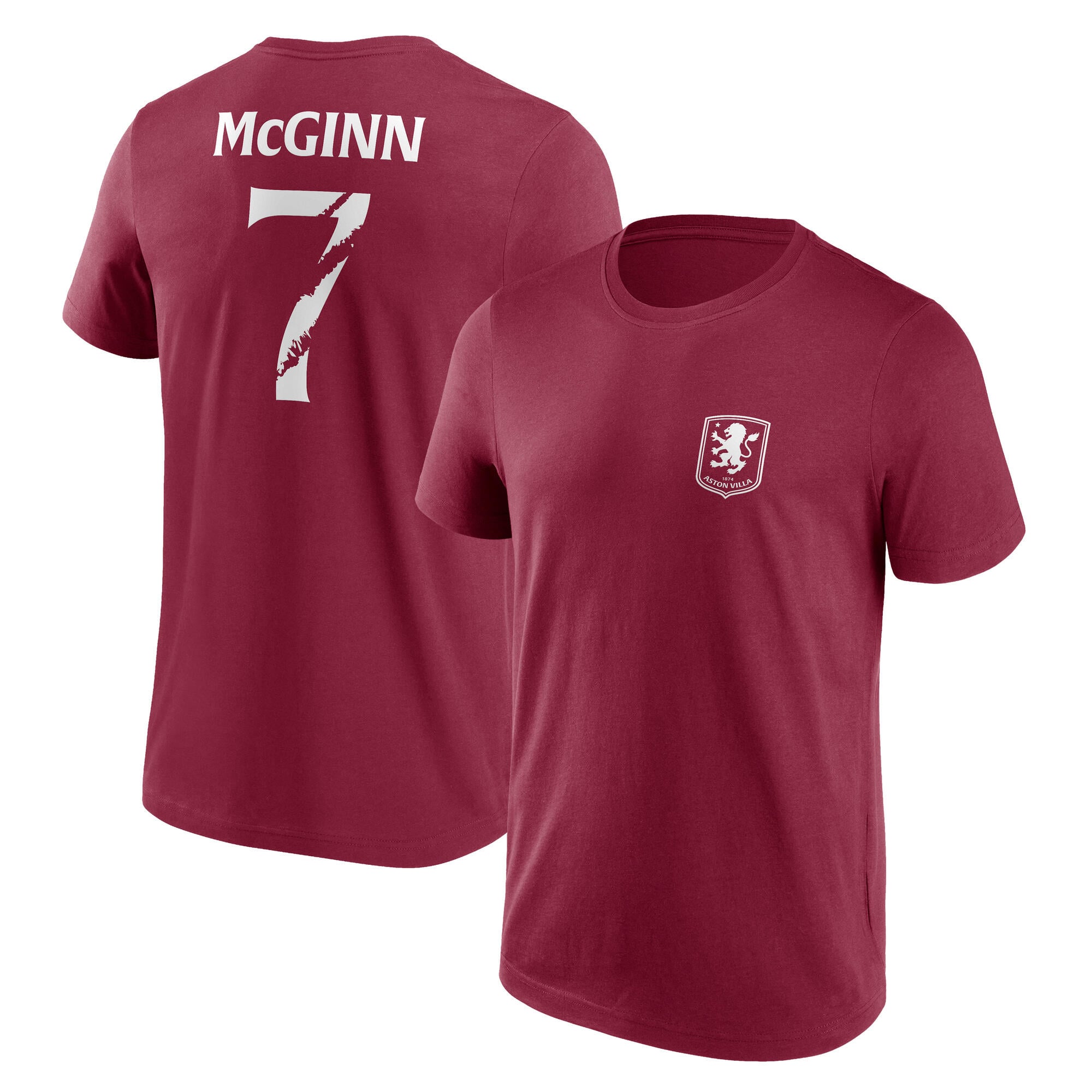 Camiseta gráfica con nombre y número de Aston Villa - Claret - Hombre