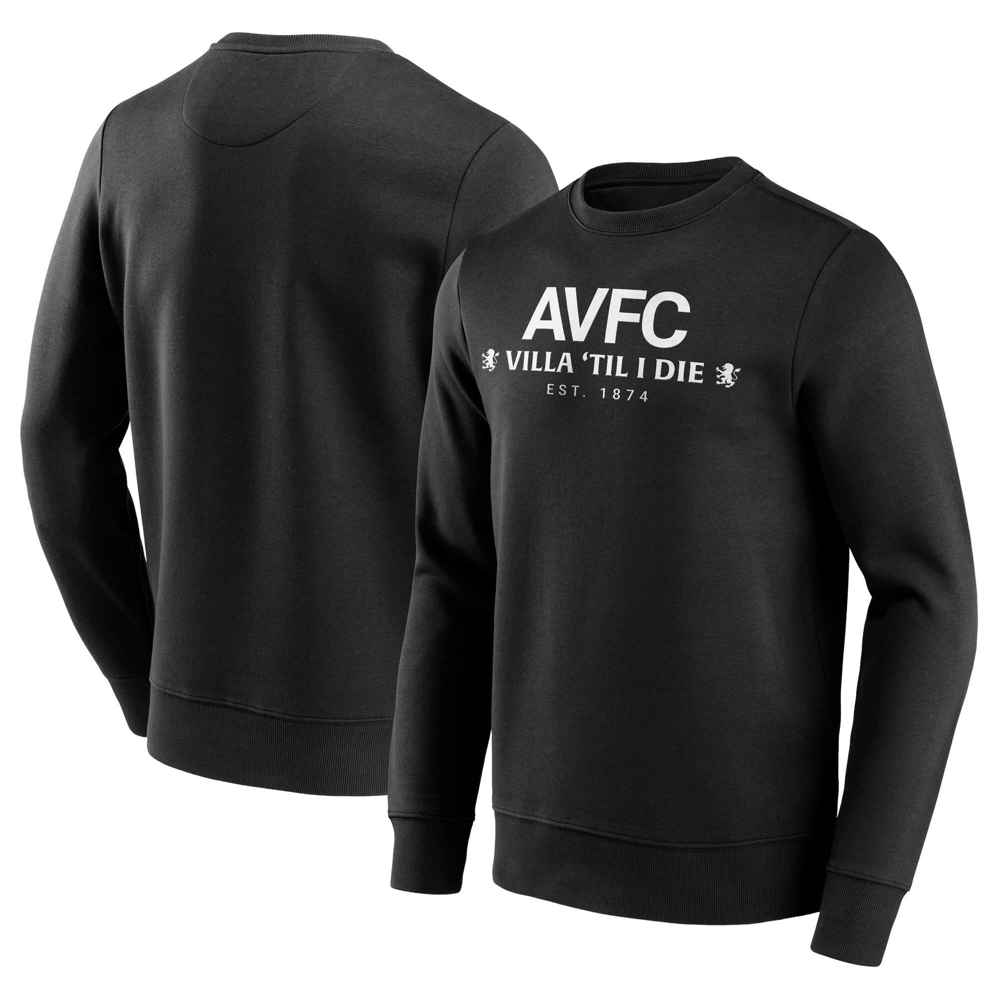 Aston Villa End Credits Graphic Crew Sweatshirt - Black - Mens