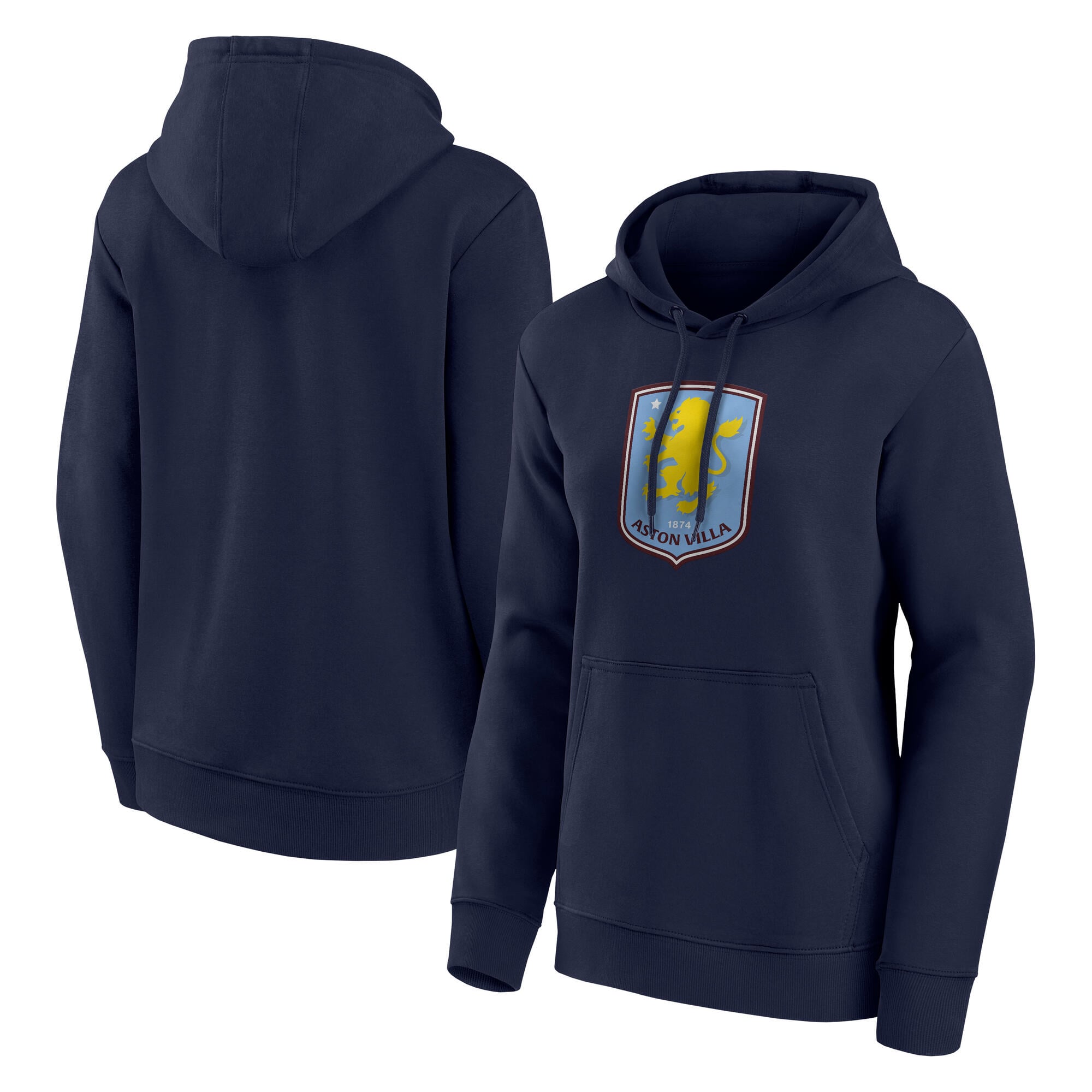Sweat à capuche avec logo principal Aston Villa - Bleu marine - Femme