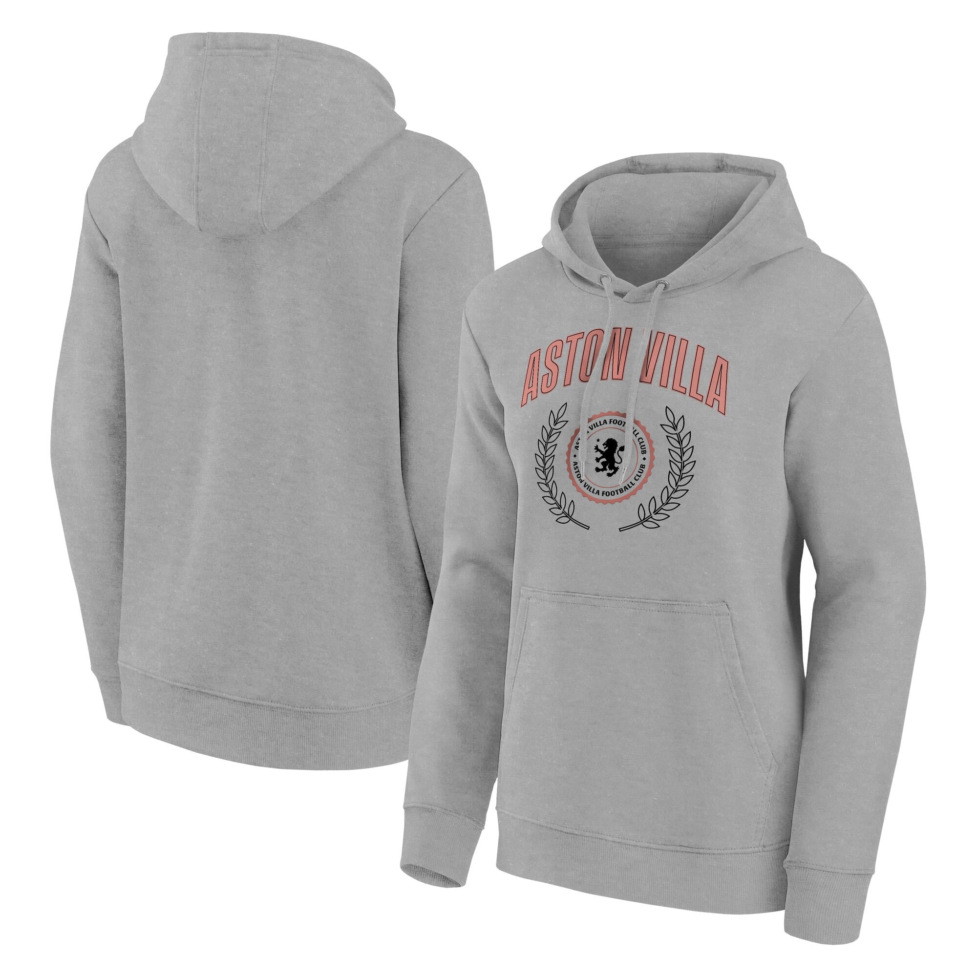 Aston Villa Rebel Academia Übergroßes Kapuzenpullover mit Grafik – Sports Grey – Damen