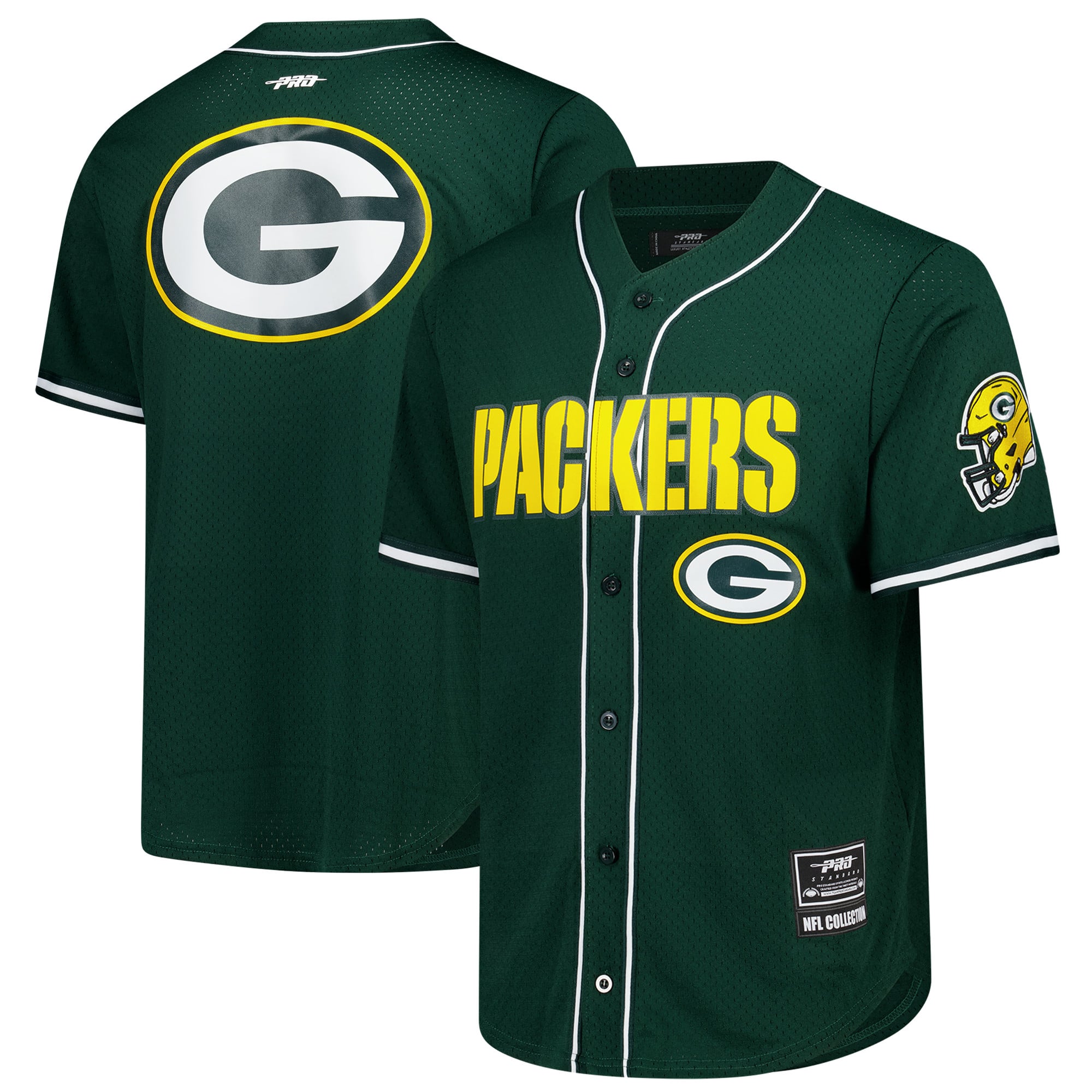 Green Bay Packers Pro Standard Mesh Button Down Shirt - Mens