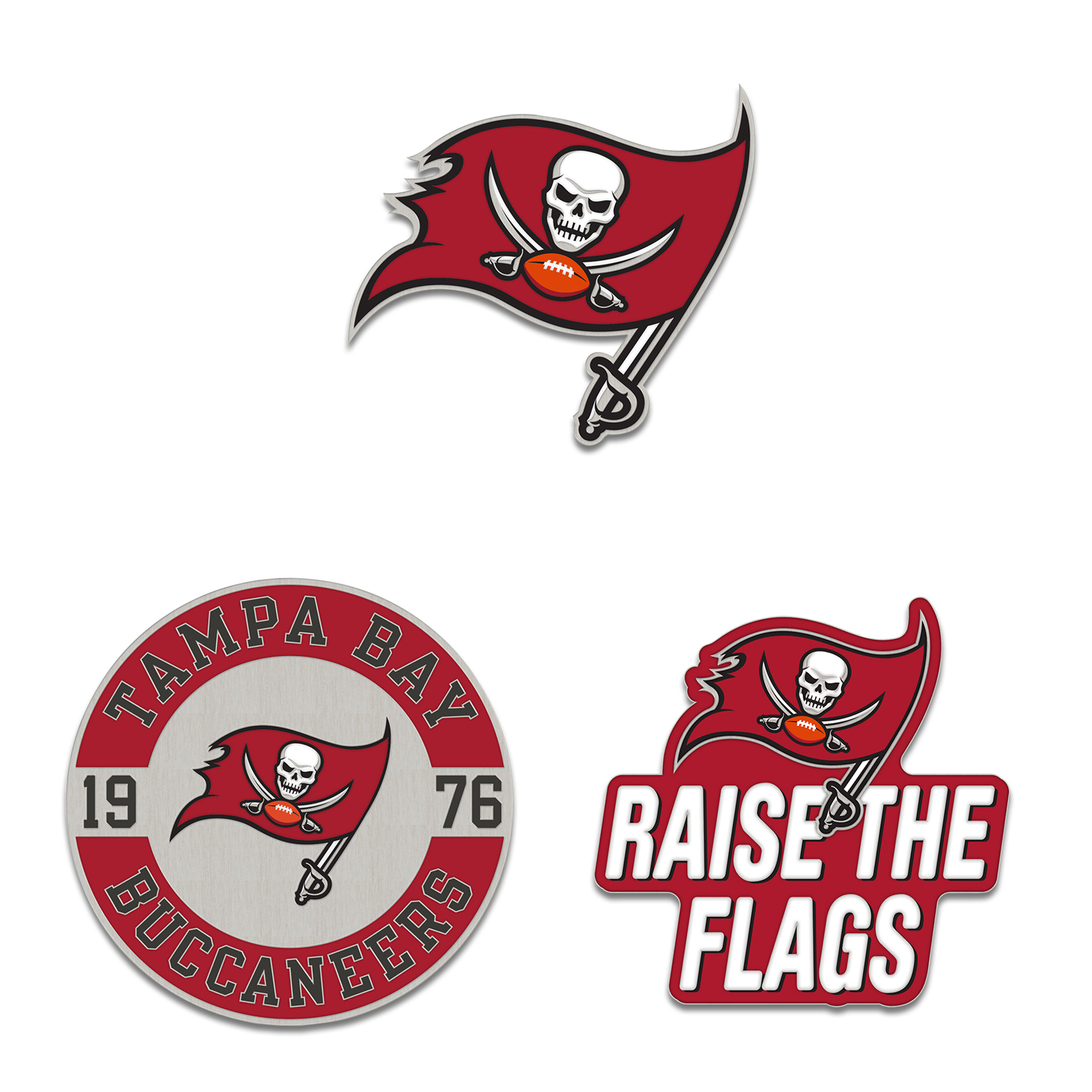 WinCraft Tampa Bay Buccaneers Three-Piece Collector Pin Set