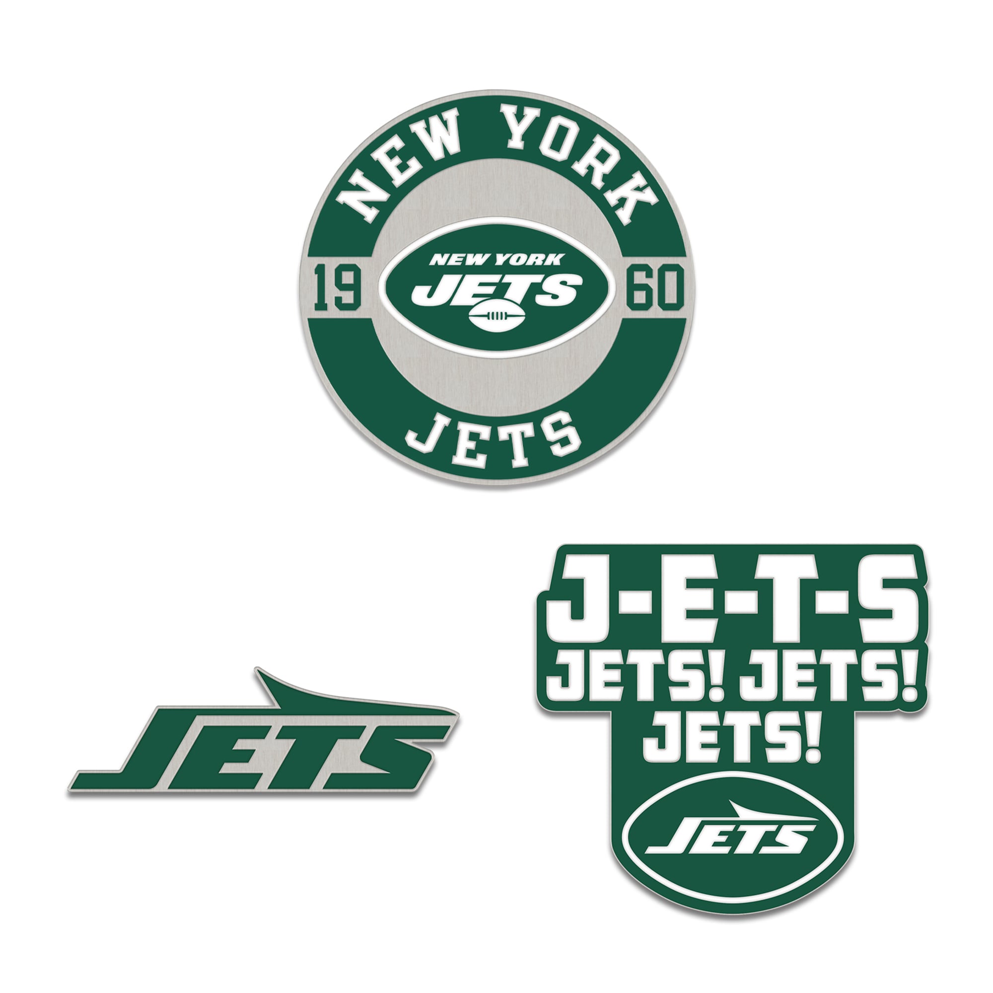 WinCraft New York Jets Three-Piece Collector Pin Set