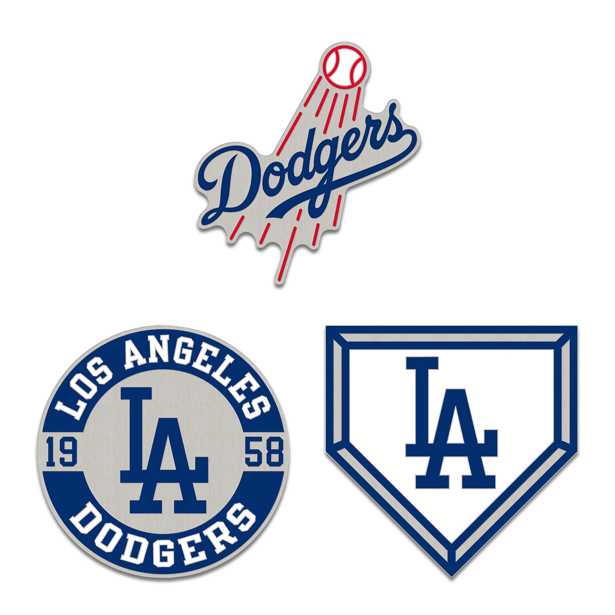 WinCraft Los Angeles Dodgers Three-Piece Collector Pin Set
