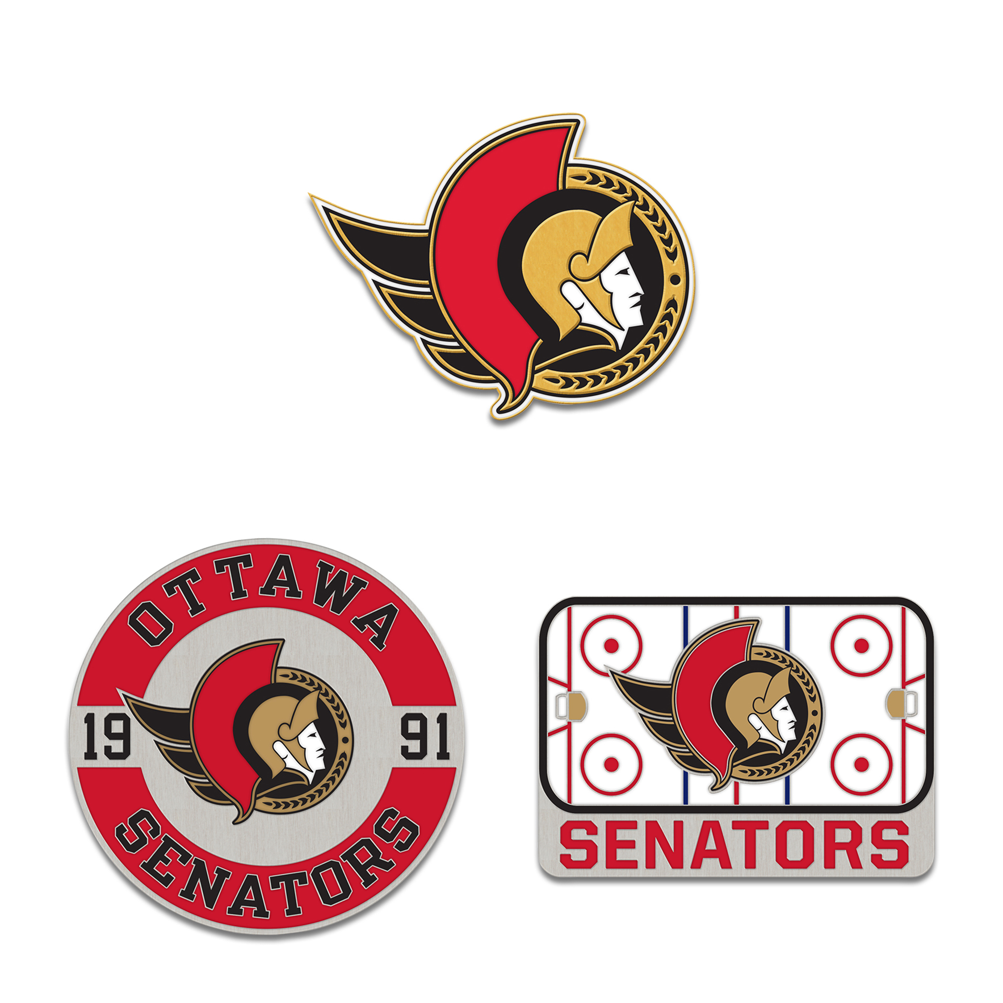 WinCraft Ottawa Senators Three-Piece Collector Pin Set