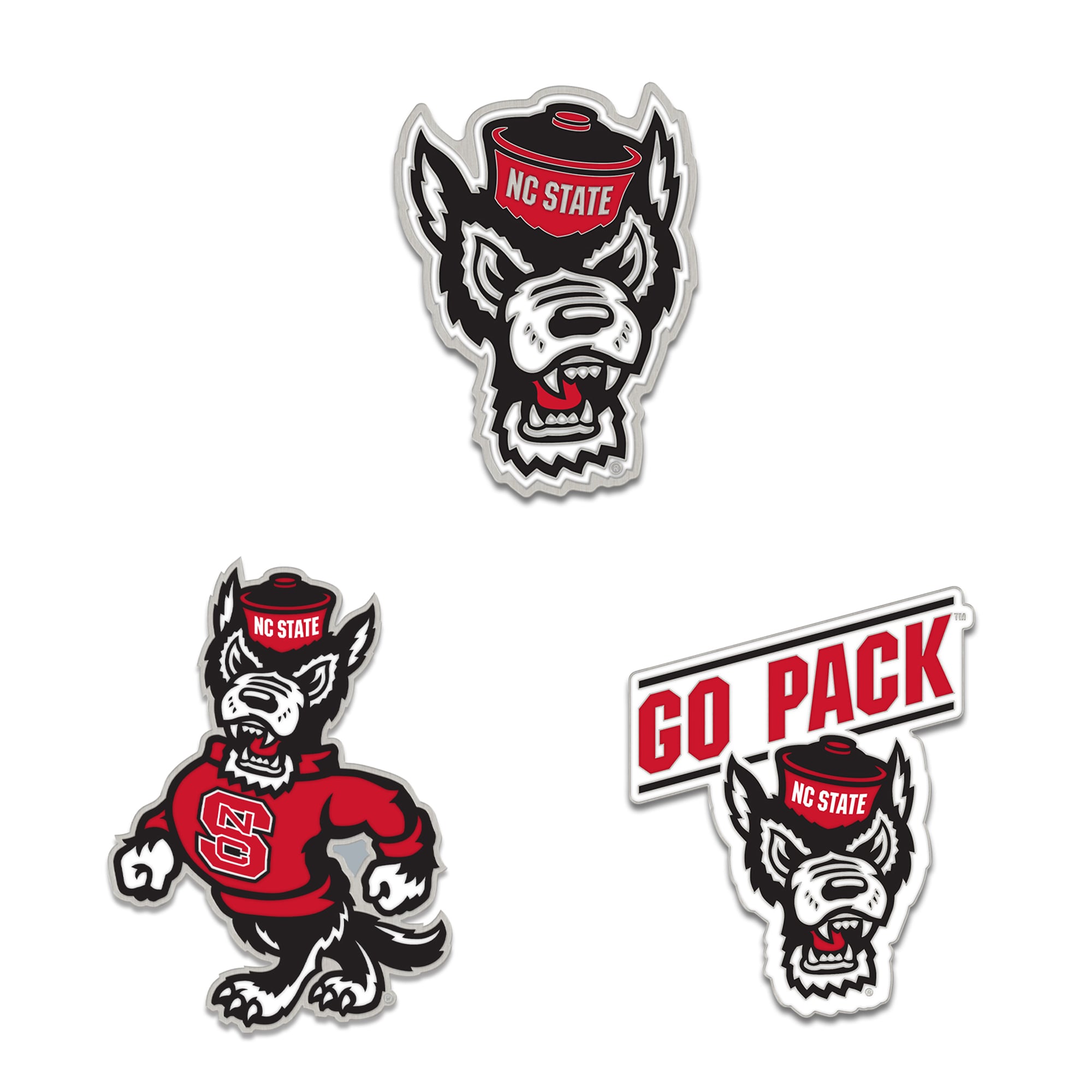 WinCraft NC State Wolfpack Three-Piece Collector Pin Set