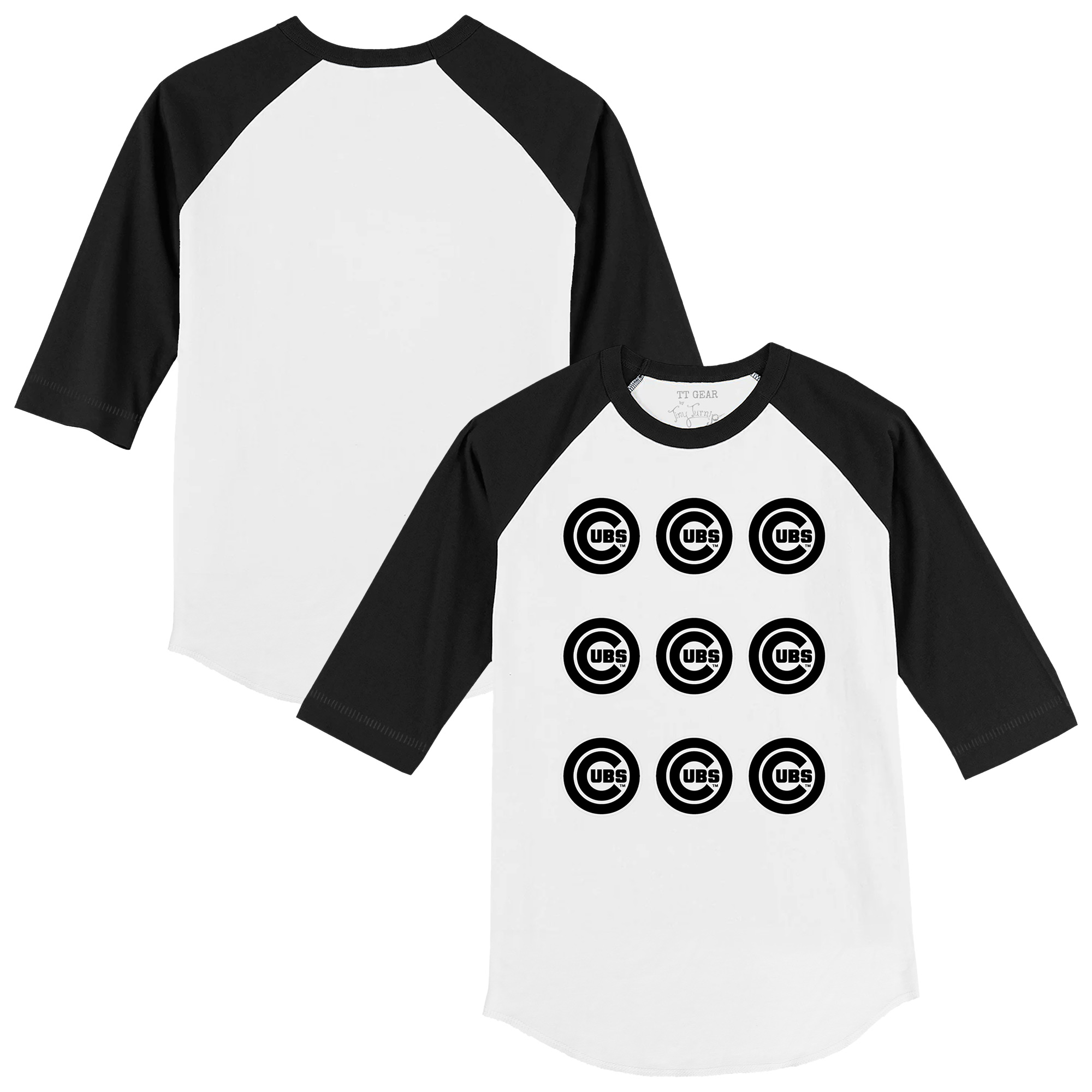 Infant Tiny Turnip White Chicago Cubs Logo Grid Raglan 3/4 Sleeve T-Shirt Infant Tiny Turnip White Chicago Cubs Logo Grid Raglan 3/4 Sleeve T-Shirt