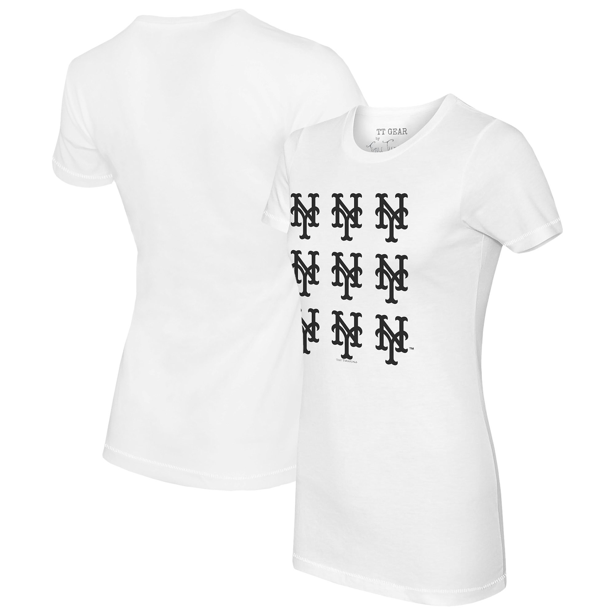 Women’s Tiny Turnip White New York Mets Logo Grid T-Shirt Women’s Tiny Turnip White New York Mets Logo Grid T-Shirt