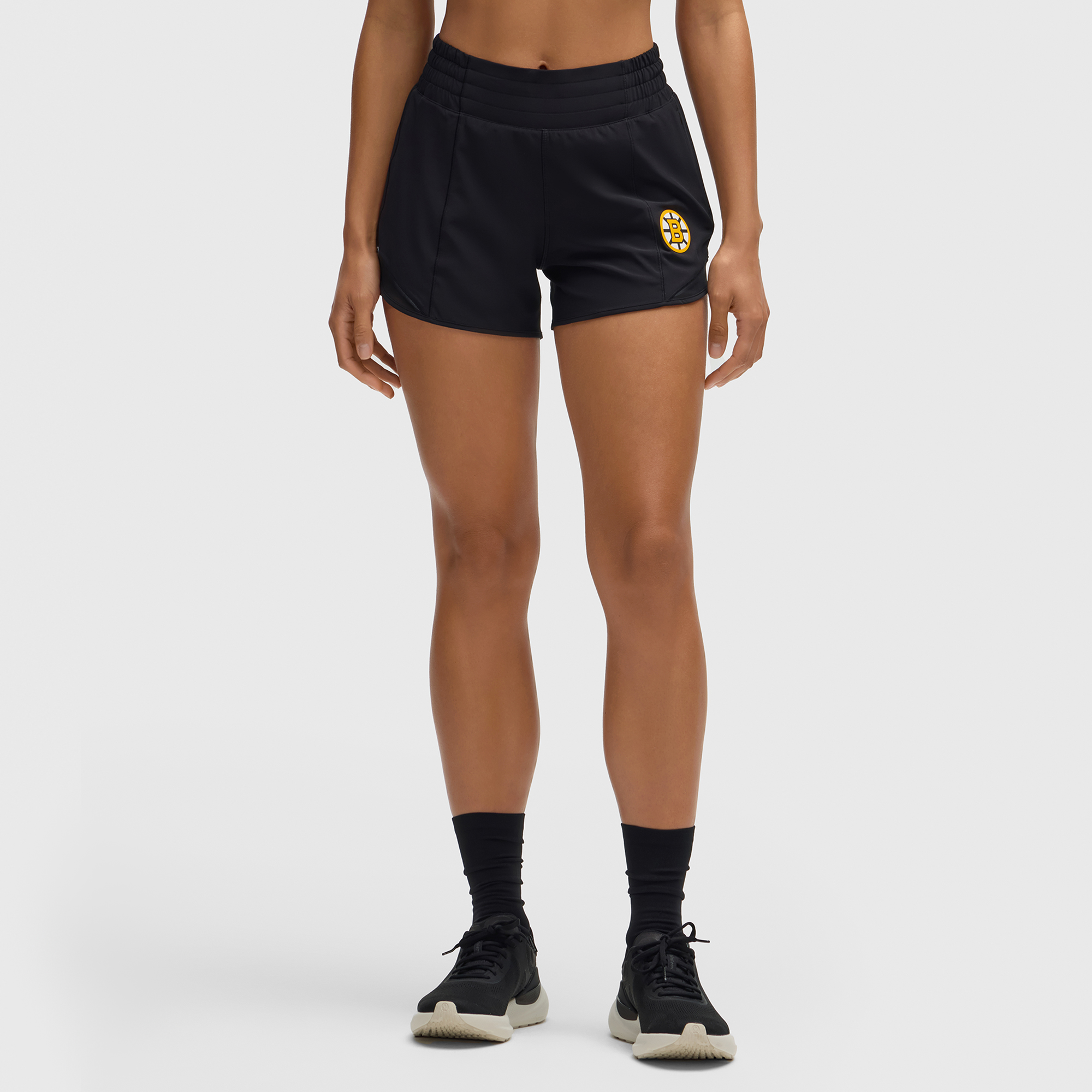 Women's lululemon Black Boston Bruins Hotty Hot High-Rise Lined Short 4"