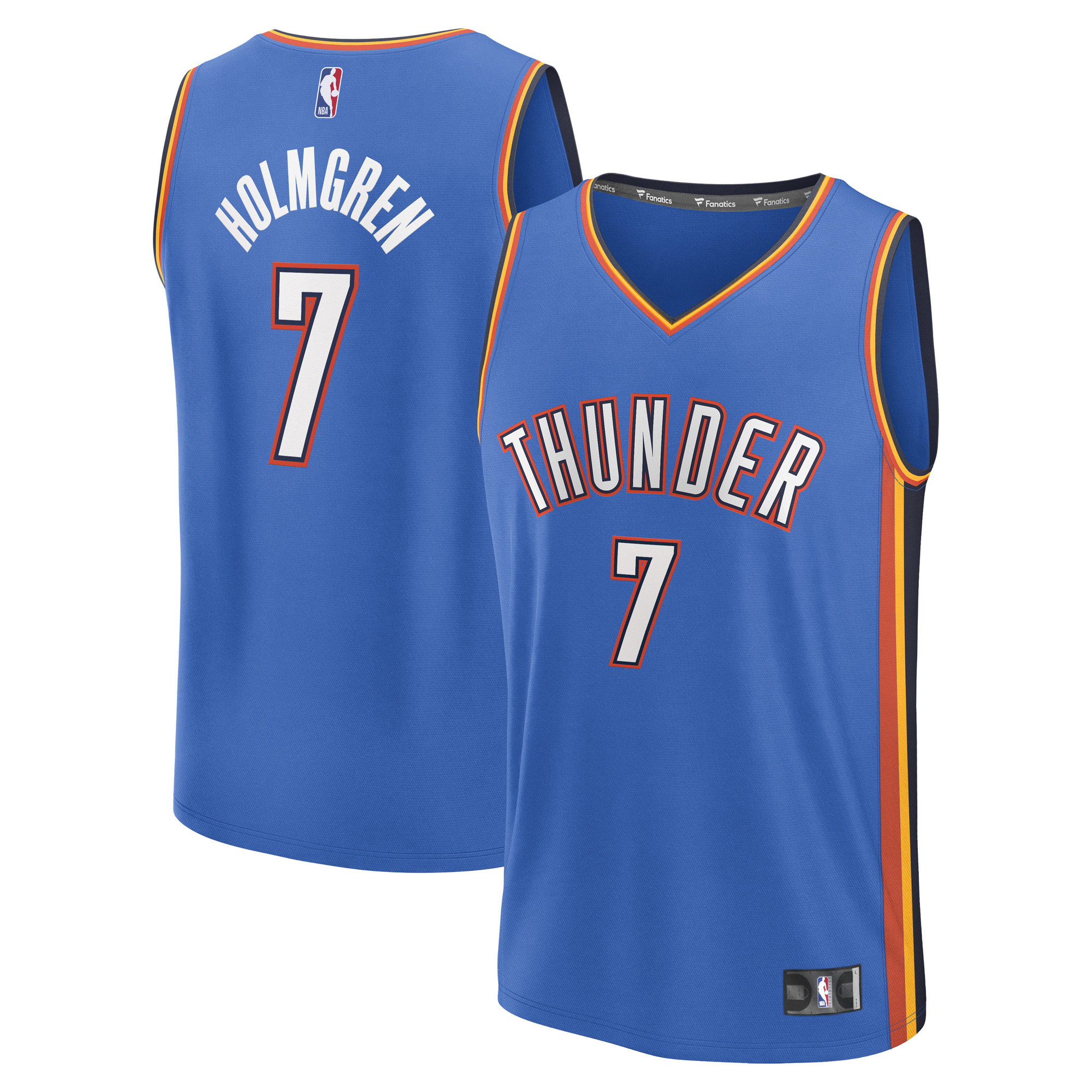 Men's Fanatics Chet Holmgren Blue Oklahoma City Thunder Fast Break Replica Player Jersey - Icon Edition