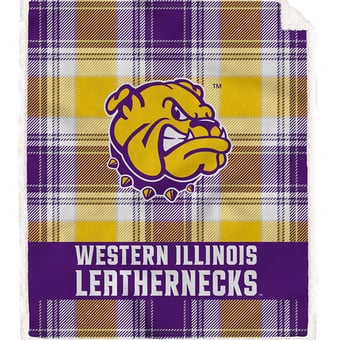 Pegasus Western Illinois Leathernecks 50" x 60" Bold Plaid Ultra Soft Sherpa Blanket