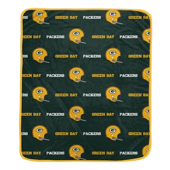 "Pegasus Green Bay Packers 60"" x 72"" Repeat Helmet Wordmark Ultra Soft Blanket"