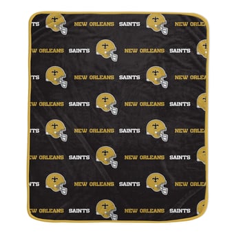 Pegasus New Orleans Saints 60" x 72" Repeat Helmet Wordmark Ultra Soft Blanket