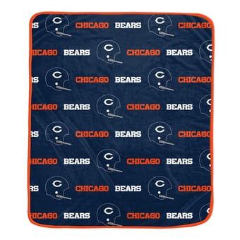 Pegasus Chicago Bears 60" x 72" Repeat Helmet Wordmark Ultra Soft Blanket