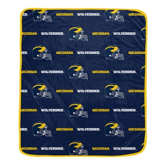 "Pegasus Michigan Wolverines 60"" x 72"" Repeat Logo Wordmark Ultra Soft Blanket"