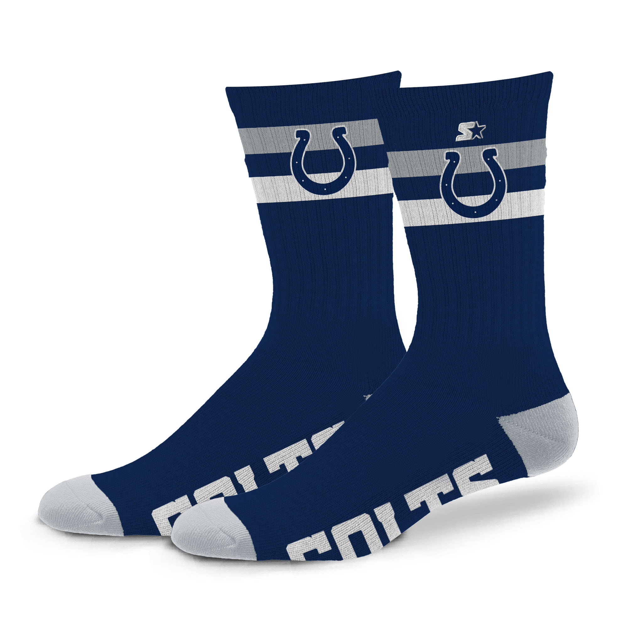 Starter Men's and Women's Indianapolis Colts Team Color Two-Stripe Crew Socks - Blue