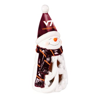 "Virginia Tech Hokies LED 8"" Snowman Lit Garden Statue"