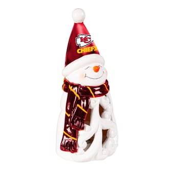 "Kansas City Chiefs LED 8"" Snowman Lit Garden Statue"