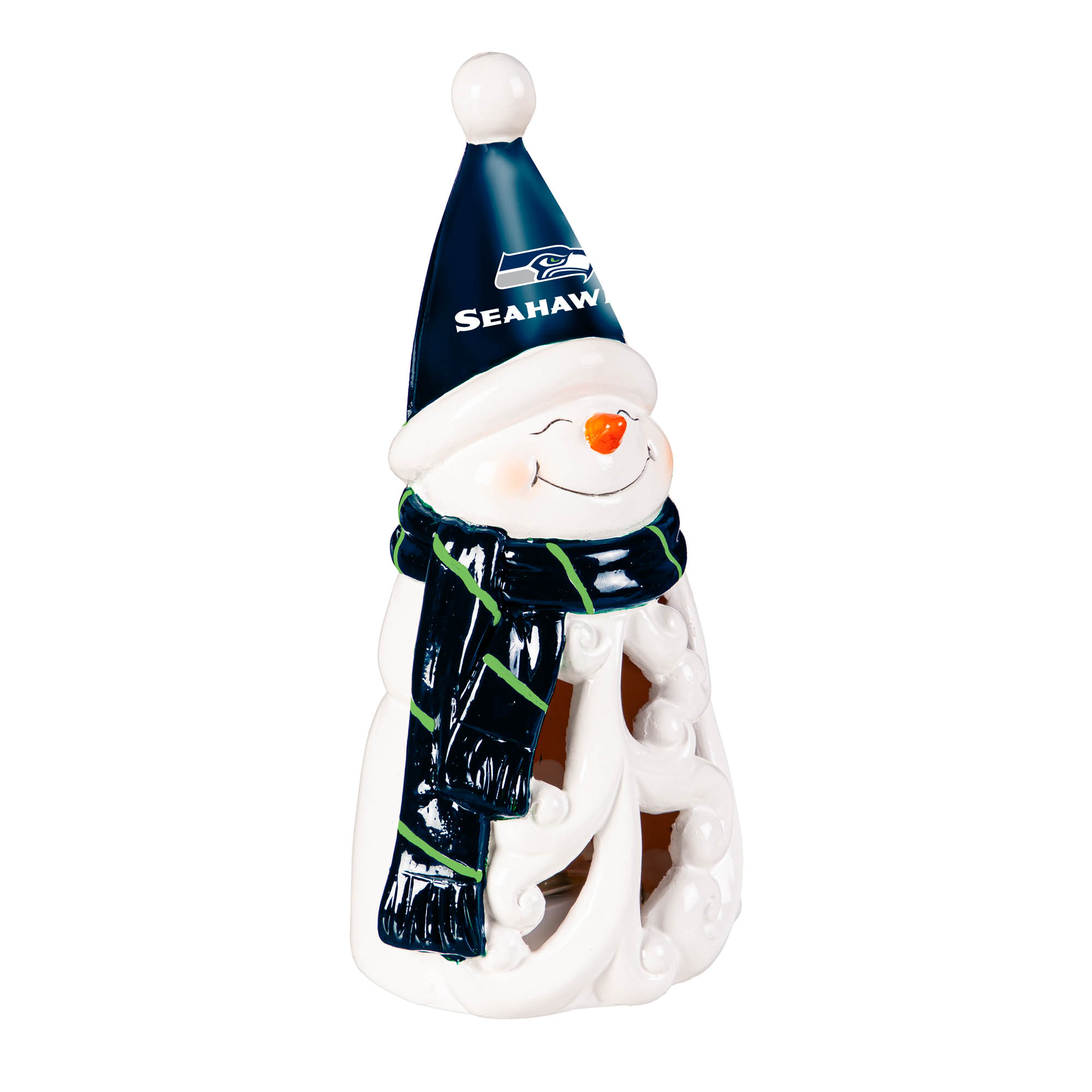 Seattle Seahawks LED 8" Snowman Lit Garden Statue