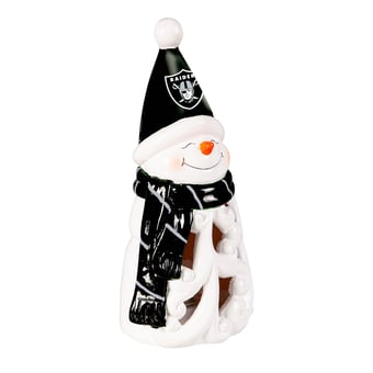 "Las Vegas Raiders LED 8"" Snowman Lit Garden Statue"