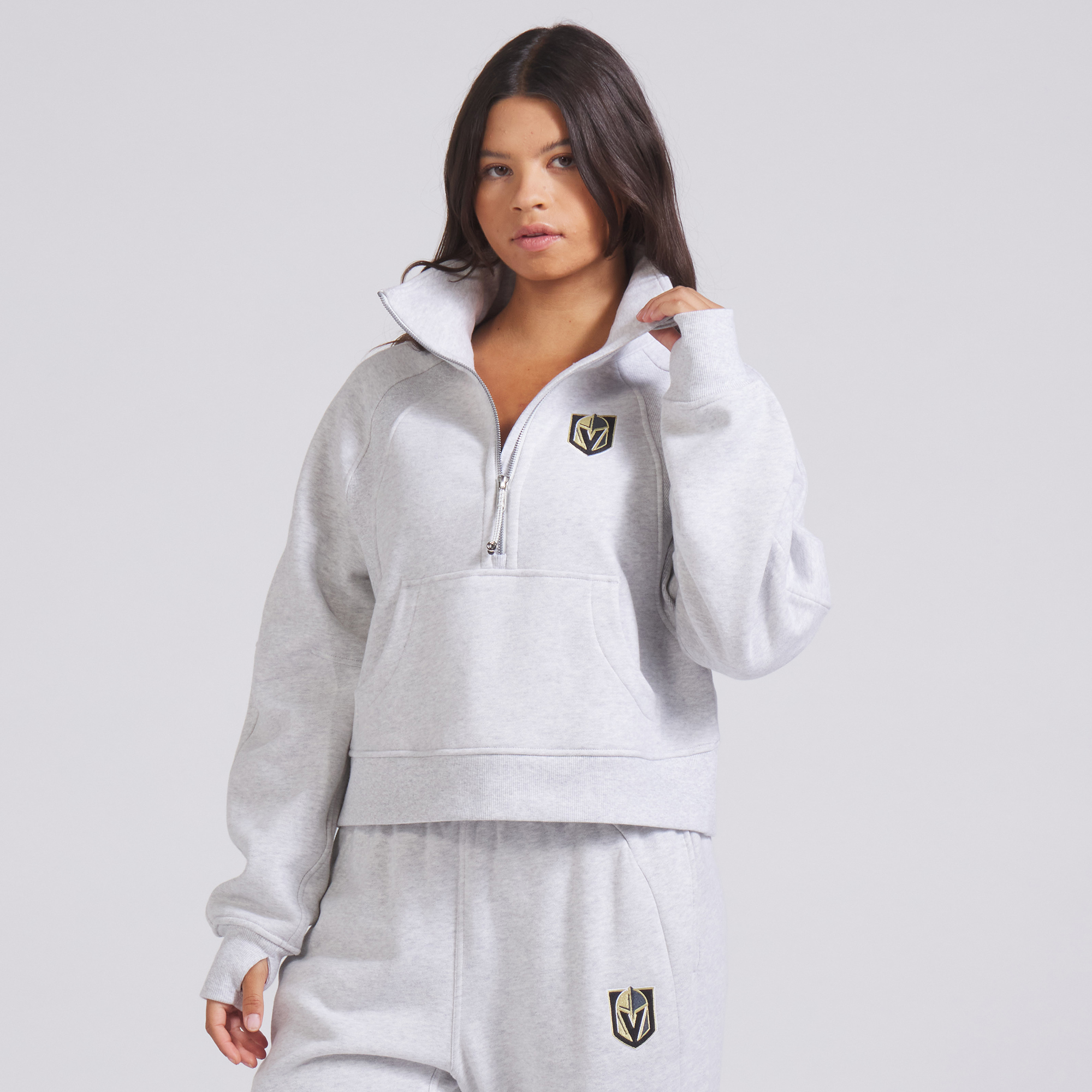 Women's lululemon Heather Gray Vegas Golden Knights Scuba Oversized Half Zip Top