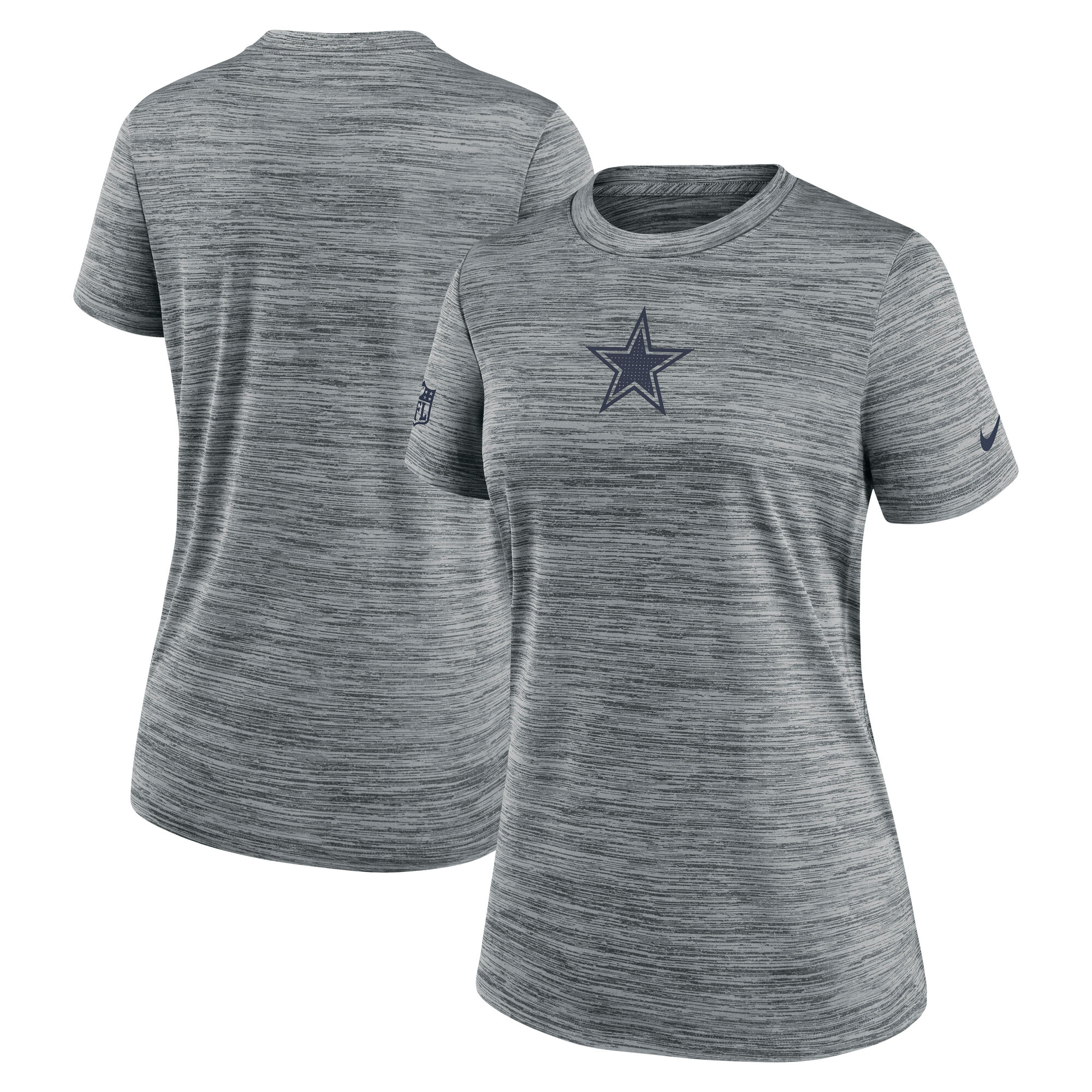 Women's Nike Gray Dallas Cowboys Sideline Velocity Performance T-Shirt